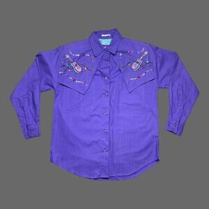 Southwest Canyon 1992 Vintage LS Womens Purple Western Button Up NWT Size S
